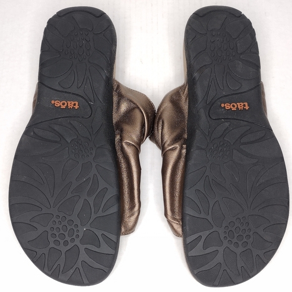 Taos Gift 2 Women's Cocoa Metallic Leather Ruched Braided Comfort Sandals Size12 - Picture 11 of 15
